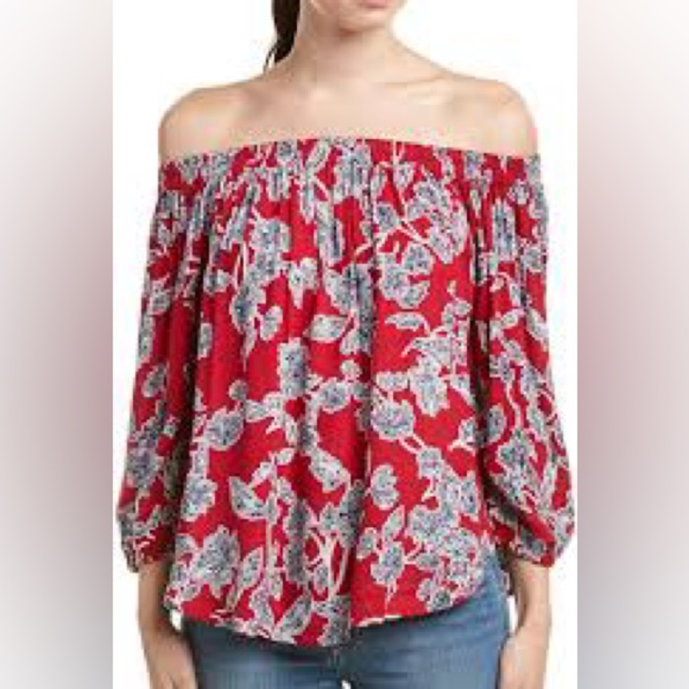 Splendid off the shoulder floral top- Medium